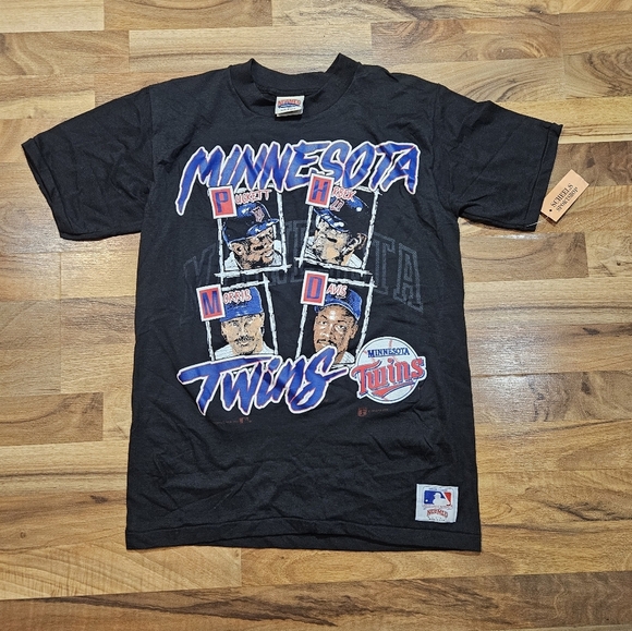 Vintage 1991 Minnesota Twins Nutmeg Mills T-Shirt M NWT Puckett Hrbek Davis USA - Picture 2 of 8